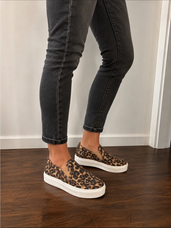 Steve Madden Shoes - Steve Madden Leopard Print Slip-On Sneakers - Tan/Black